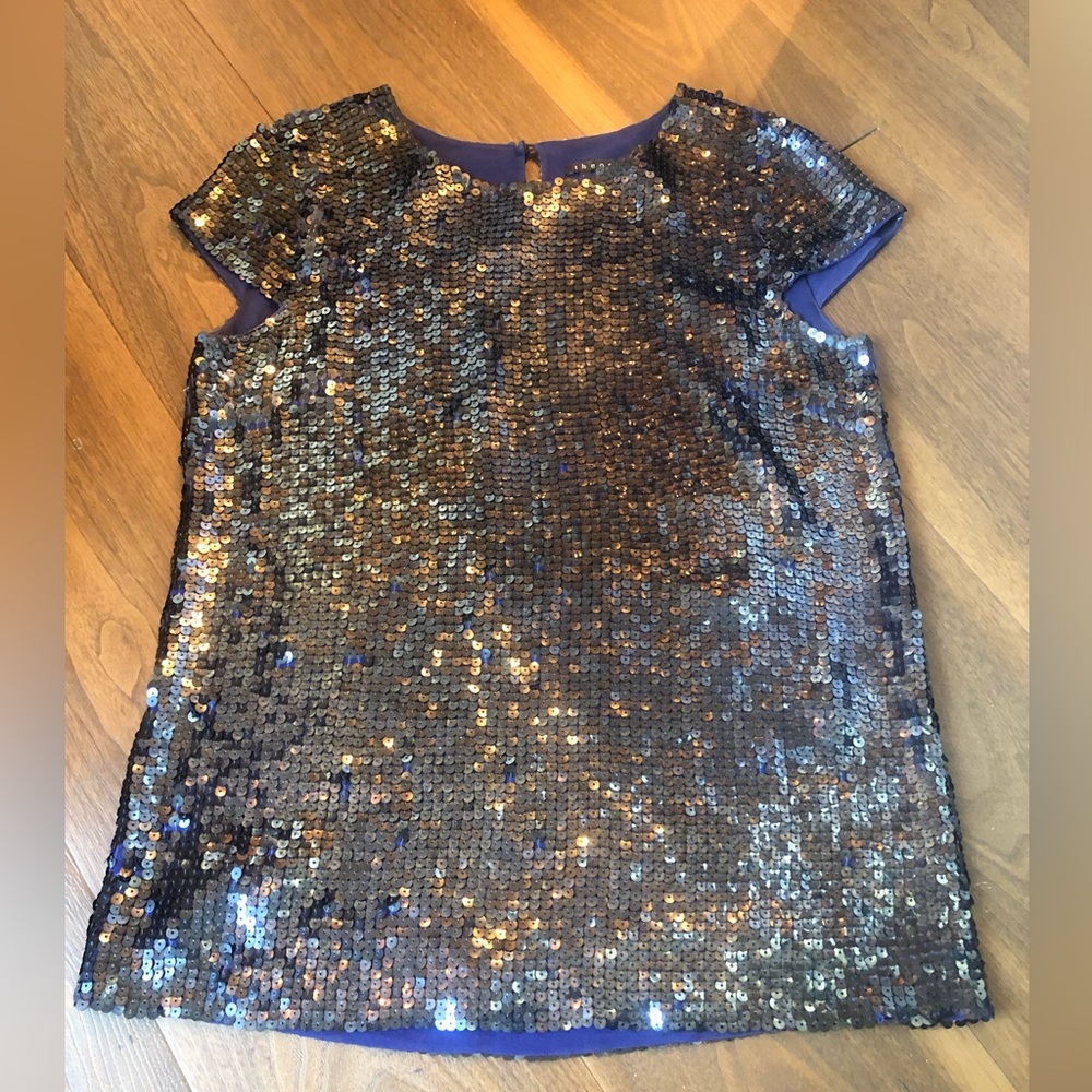 Theory Navy/Purple Sequin Top